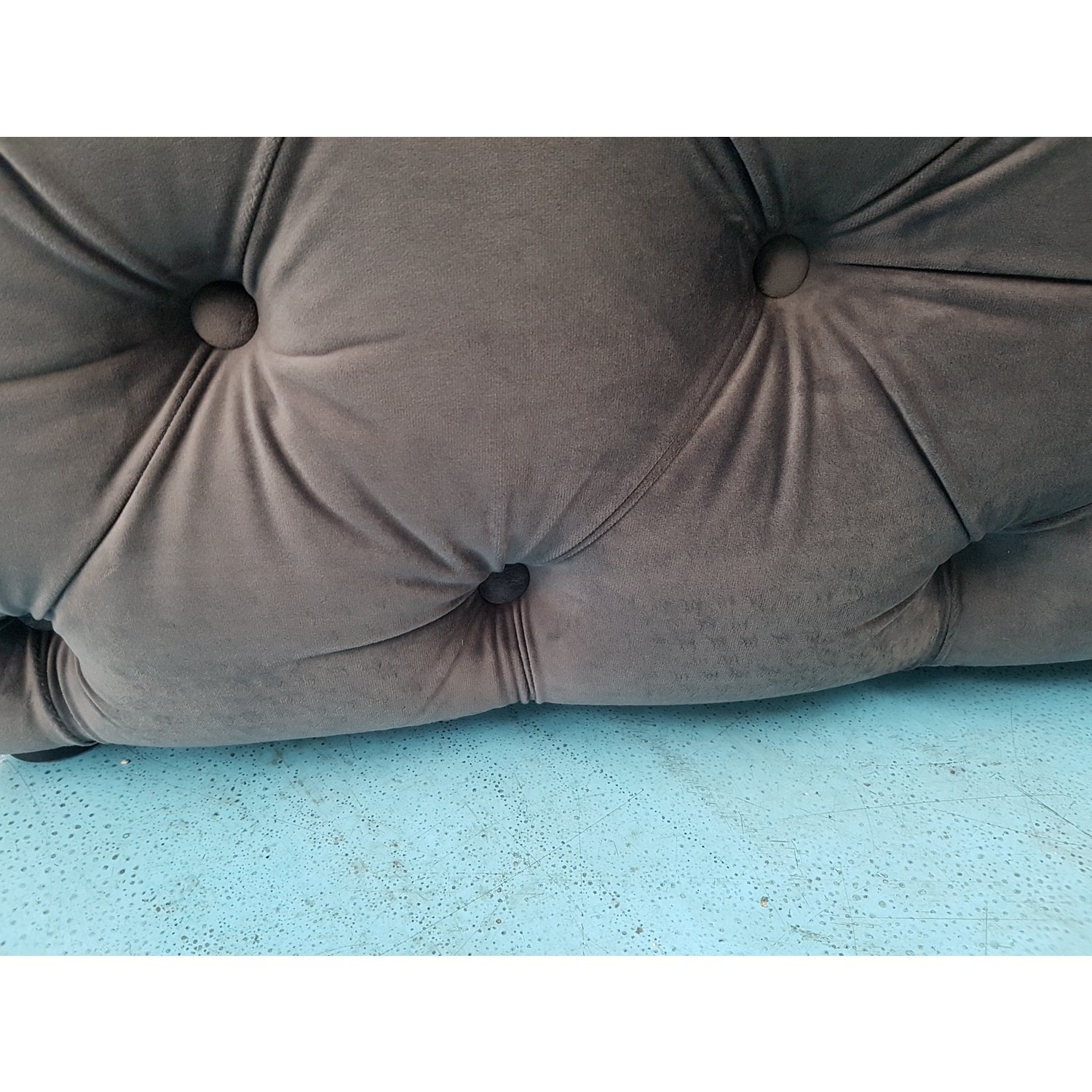 GRADE A2 Dark Grey Velvet Storage Coffee Table with Glass Top