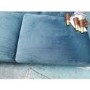 GRADE A2 - 2 Seater Sofa in Blue Velvet with Buttoned Back - Cole