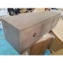 GRADE A2 - Grey Mango Wood TV Unit with Storage Shelves - Alice