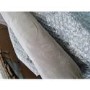 GRADE A2 - Single Sofa Bed in Silver Grey Velvet with Bolster Cushion - Eleni