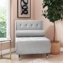 GRADE A1 - Single Sofa Bed in Silver Grey Velvet with Bolster Cushion - Eleni