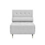 Single Sofa Bed in Silver Grey Velvet with Bolster Cushion - Eleni