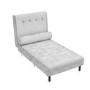 GRADE A1 - Single Sofa Bed in Silver Grey Velvet with Bolster Cushion - Eleni