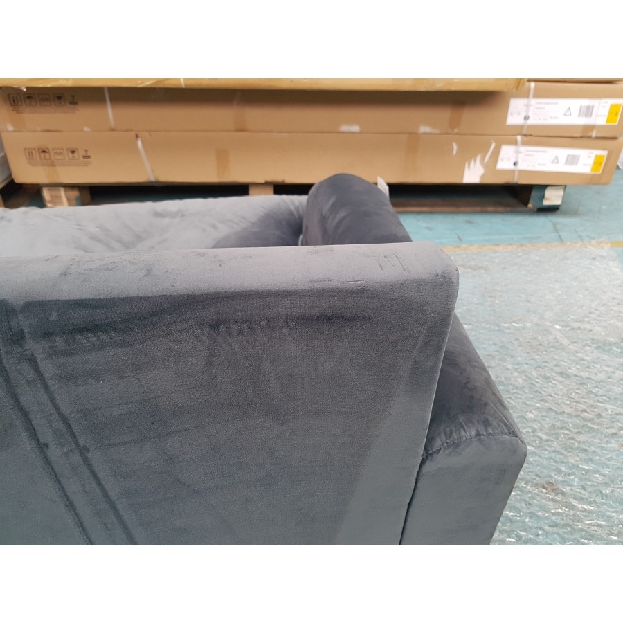 GRADE A2 - Payton Petrol Blue Velvet Loveseat