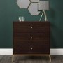 GRADE A2 - Mango Wood Chevron Chest of 3 Drawers with Legs  - Jude 