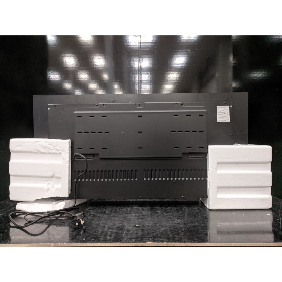 GRADE A3 - Black Wall Mounted or Recessed Electric Fire with Log and Crystal Fuel Bed - Amberglo