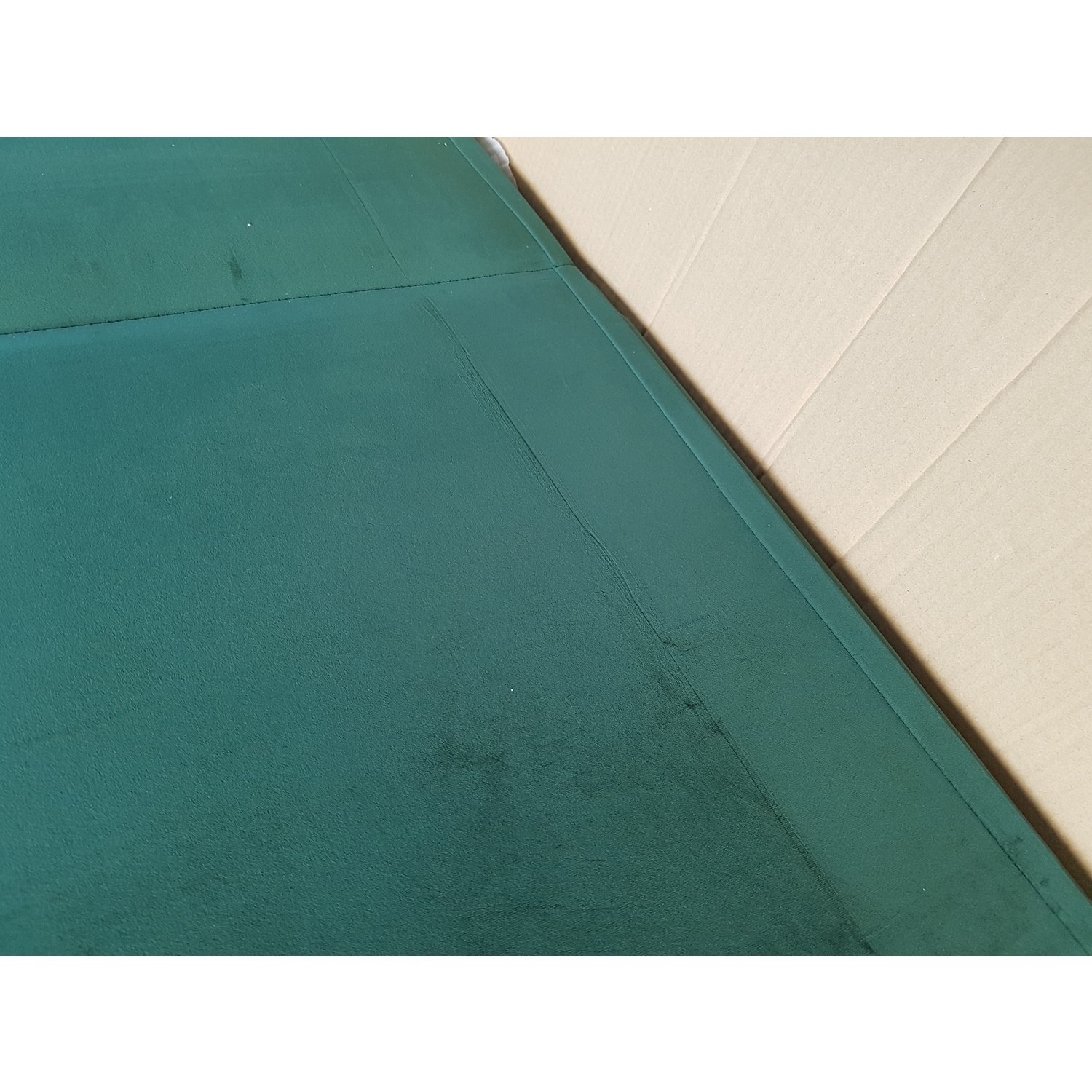 GRADE A2 Single Sofa Bed in Dark Green Velvet with Bolster Cushion Eleni Furniture123