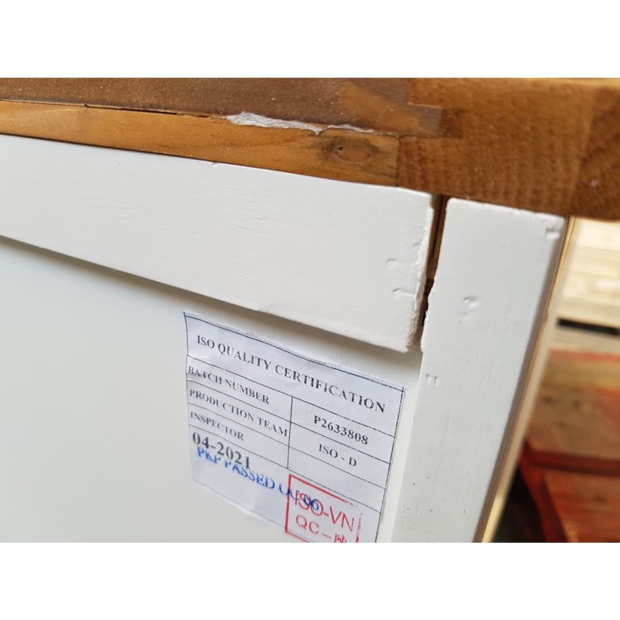 GRADE A2 - Large White Painted Solid Wood TV Unit - TV's up to 70" - Adeline