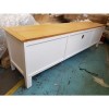 GRADE A2 - Large White Painted Solid Wood TV Unit - TV&#39;s up to 70&quot; - Adeline