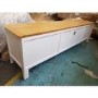 GRADE A2 - Large White Painted Solid Wood TV Unit - TV's up to 70" - Adeline