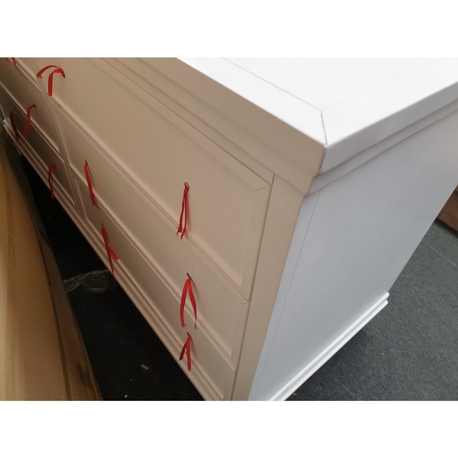 GRADE A2 - Georgia 6 Drawer Wide Chest of Drawers in White