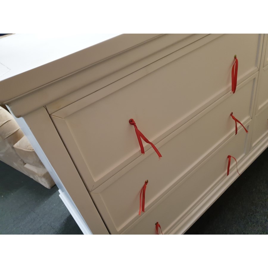 GRADE A2 - Georgia 6 Drawer Wide Chest of Drawers in White