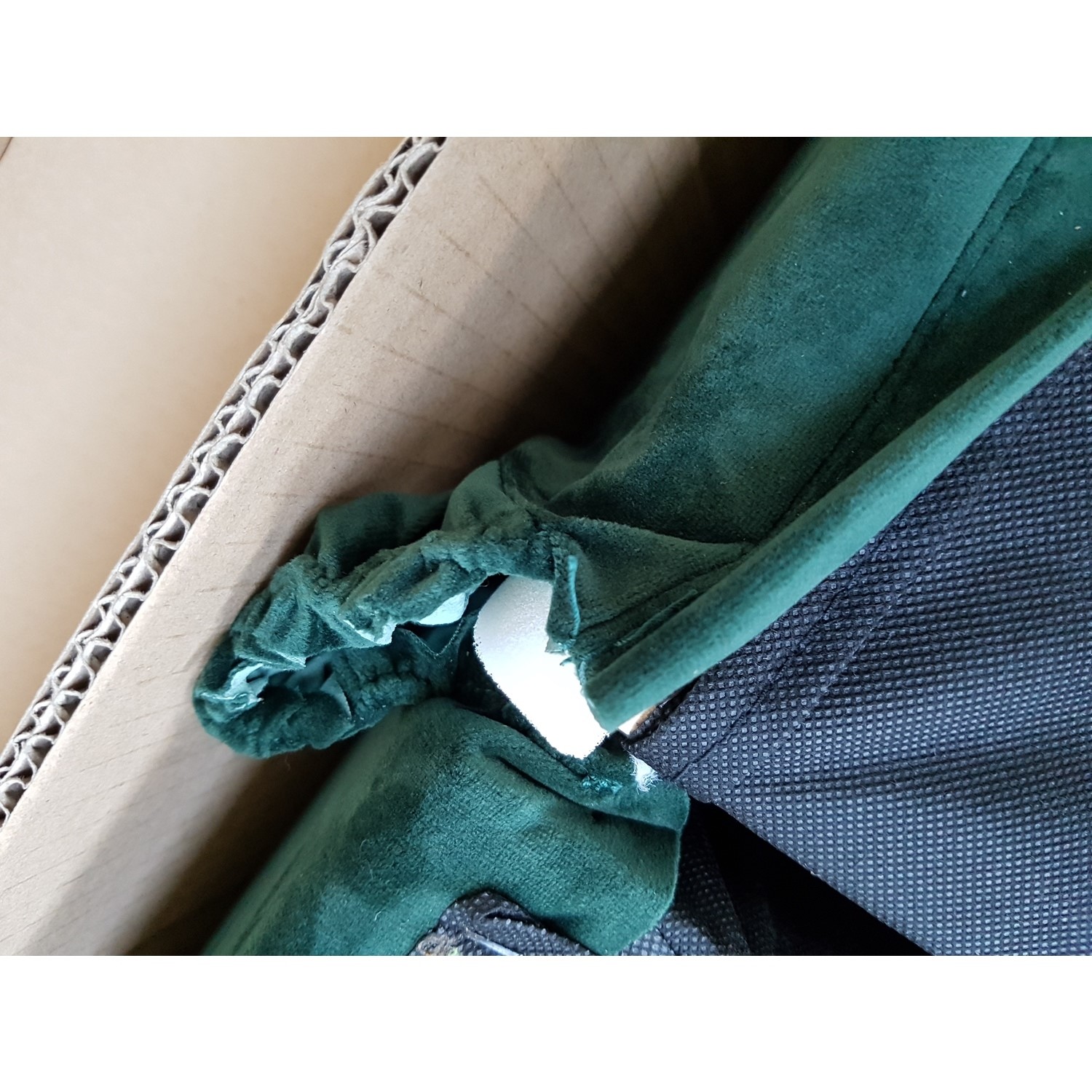 GRADE A2 Single Sofa Bed in Dark Green Velvet with Bolster Cushion Eleni Furniture123