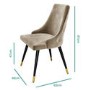 GRADE A2 - Pair of Beige Velvet Dining Chairs with Button Back & Black Legs - Maddy