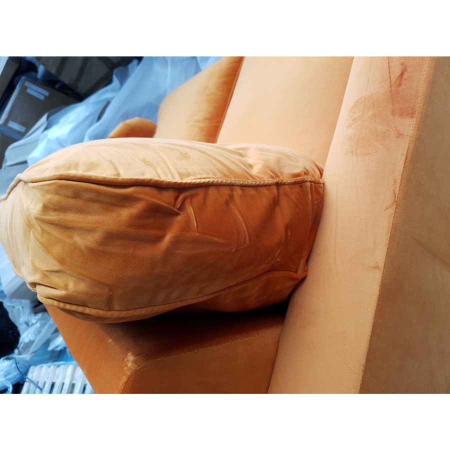 GRADE A2 - Opulence Orange Velvet 2 Seater Sofa - Payton