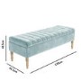 GRADE A1 - Safina Striped Top Ottoman Storage Bench in Duck Egg Blue Velvet