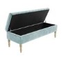 GRADE A2 - Safina Striped Top Ottoman Storage Bench in Duck Egg Blue Velvet