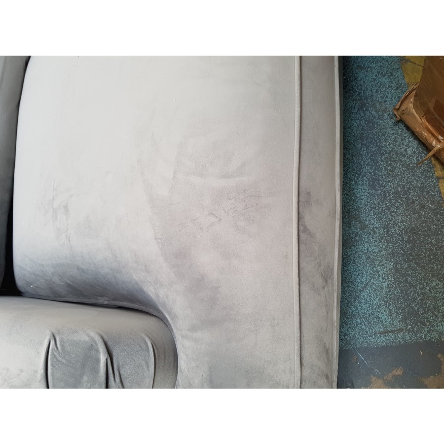 GRADE A2 - Payton Silver Grey Velvet 2 Seater Sofa