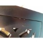 GRADE A2 - Alexis Mirrored 2 Drawer Bedside Table in Black with Carved Detail