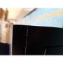 GRADE A2 - Alexis Mirrored 2 Drawer Bedside Table in Black with Carved Detail