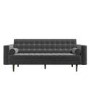GRADE A2 - 3 Seater Sofa in Grey Velvet with Buttoned Back & Bolster Cushions - Elba