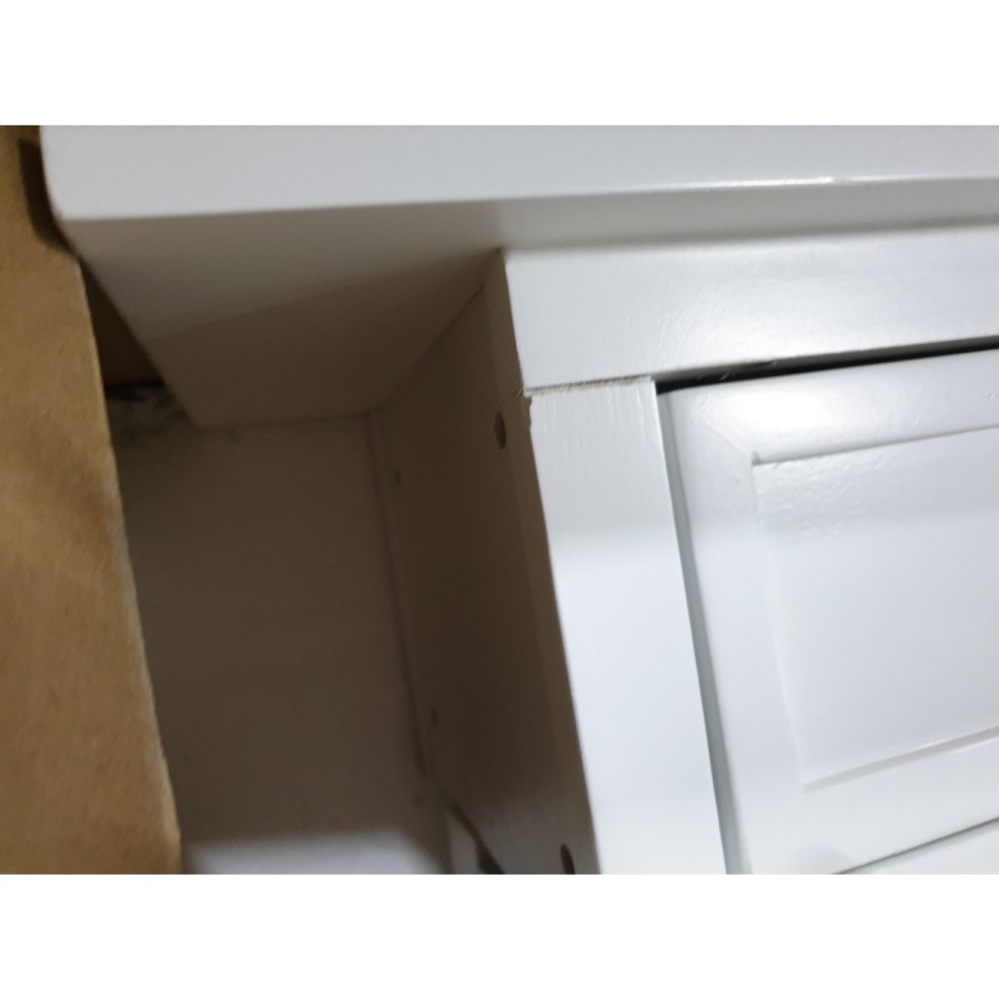 GRADE A2 - Narrow Console Table with Drawers in White - Elms