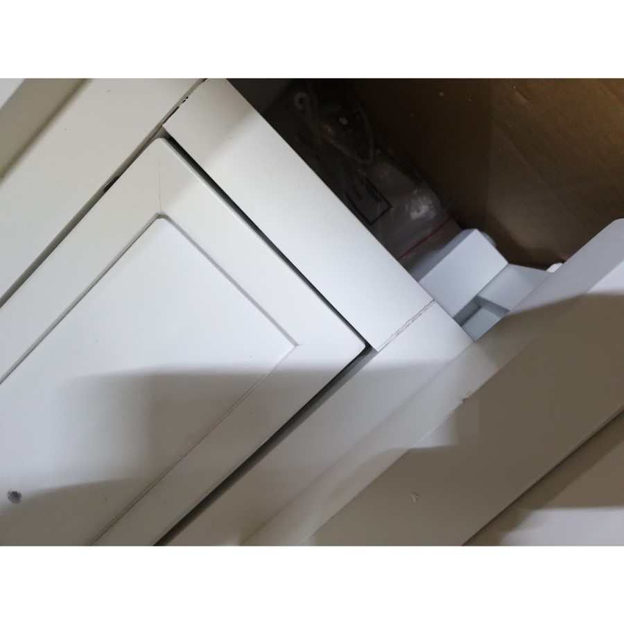 GRADE A2 - Narrow Console Table with Drawers in White - Elms