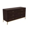 GRADE A1 - Jude Chevron Wide Chest of Drawers in Dark Wood
