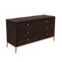 GRADE A1 - Jude Chevron Wide Chest of Drawers in Dark Wood