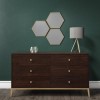 GRADE A1 - Jude Chevron Wide Chest of Drawers in Dark Wood