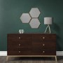 GRADE A1 - Jude Chevron Wide Chest of Drawers in Dark Wood
