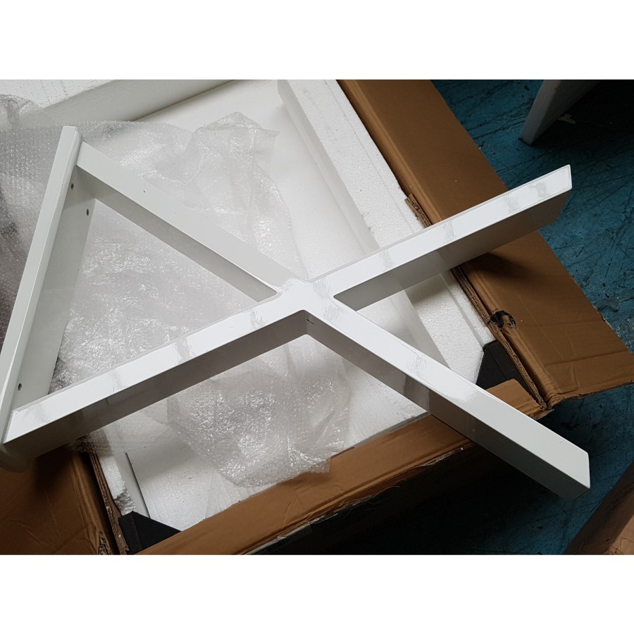 GRADE A2 - White Gloss Office Desk with Drawer - Roxy