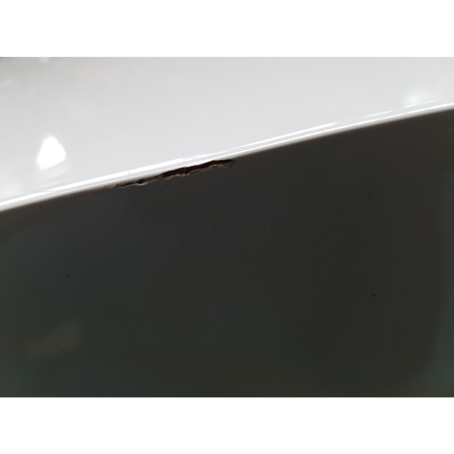 GRADE A2 - White Gloss Office Desk with Drawer - Roxy