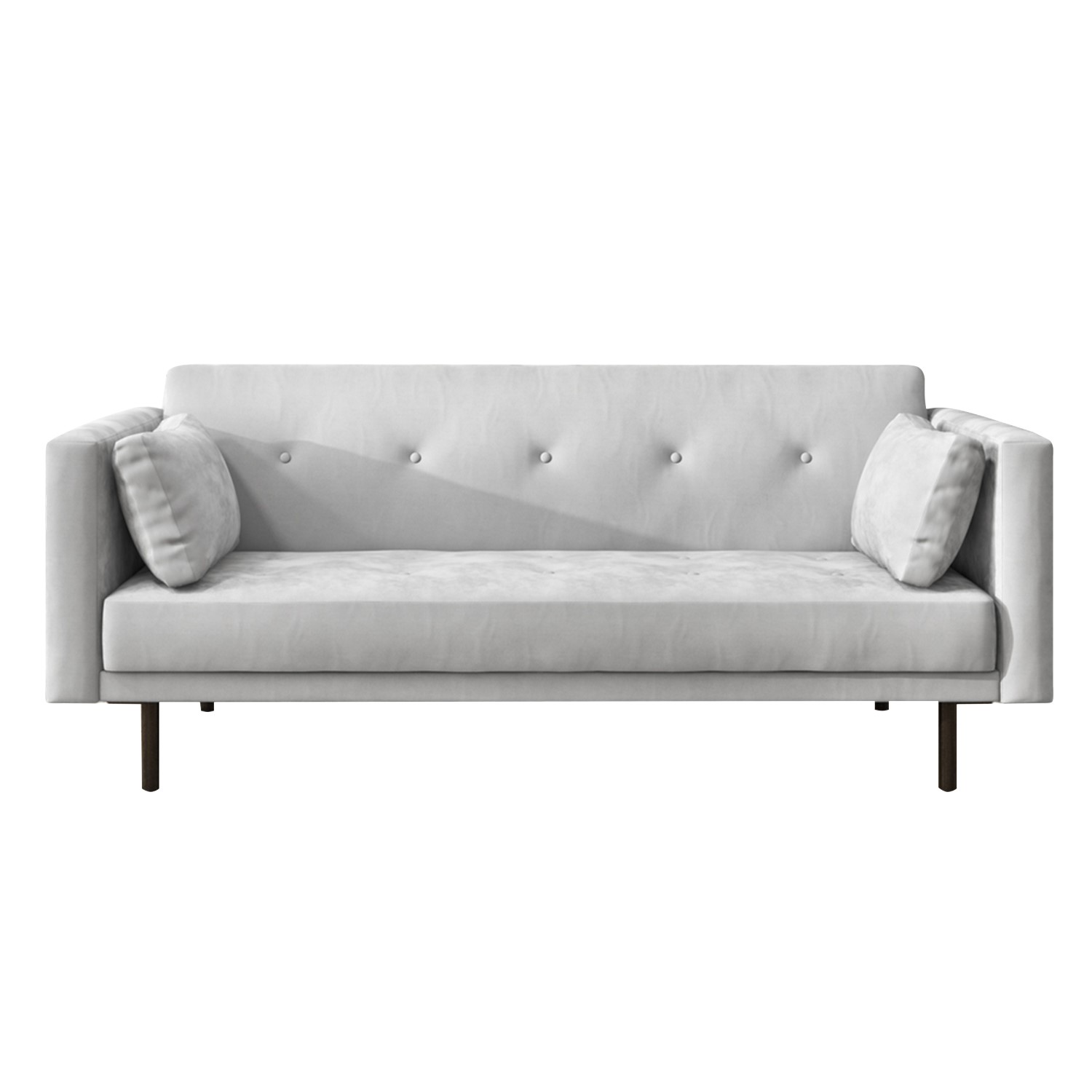 Grey 3 Seater Velvet Sofa Bed with Cushions Rory Furniture123