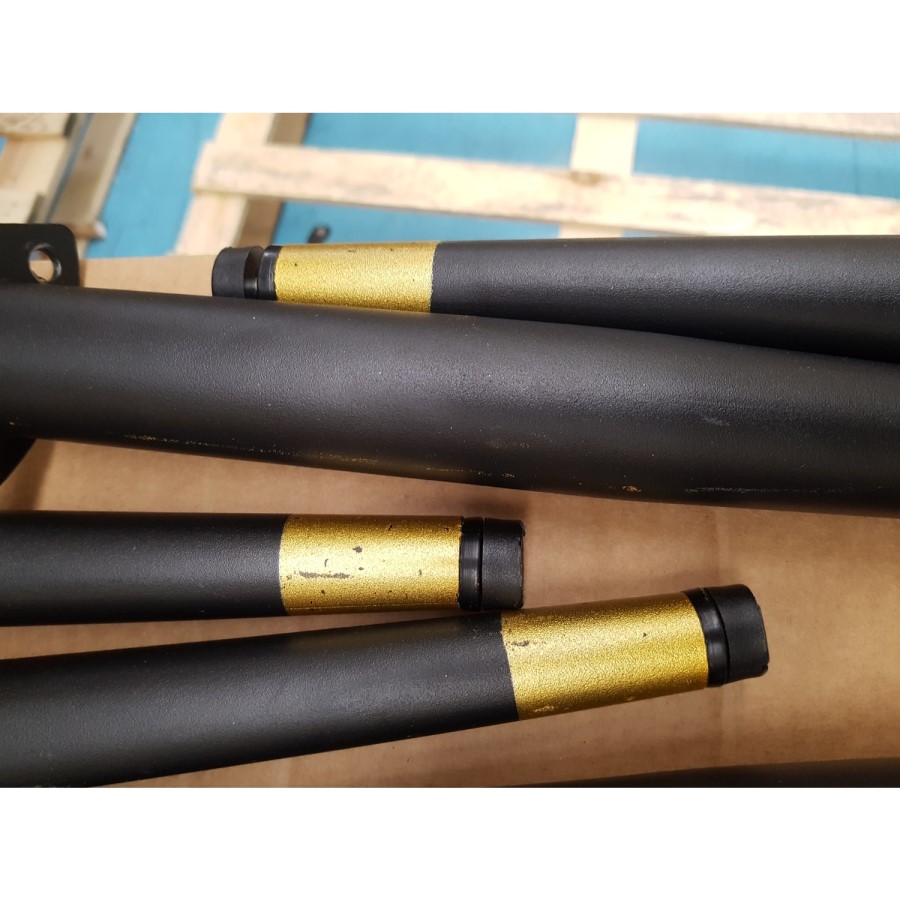 GRADE A2 - Pair of Beige Velvet Dining Chairs with Button Back & Black Legs - Maddy