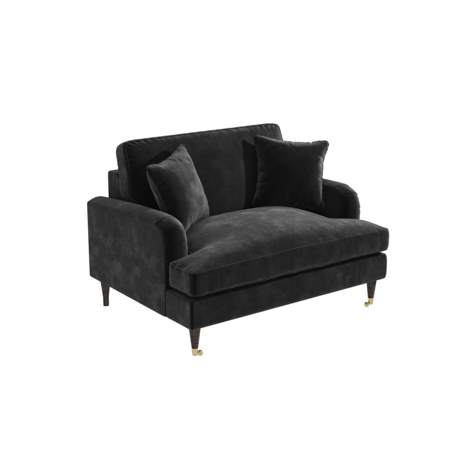 ONLY OPENED - Payton Charcoal Grey Velvet Loveseat