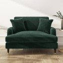 A1/PAY028 ONLY OPENED - Dark Green Velvet Loveseat - Payton