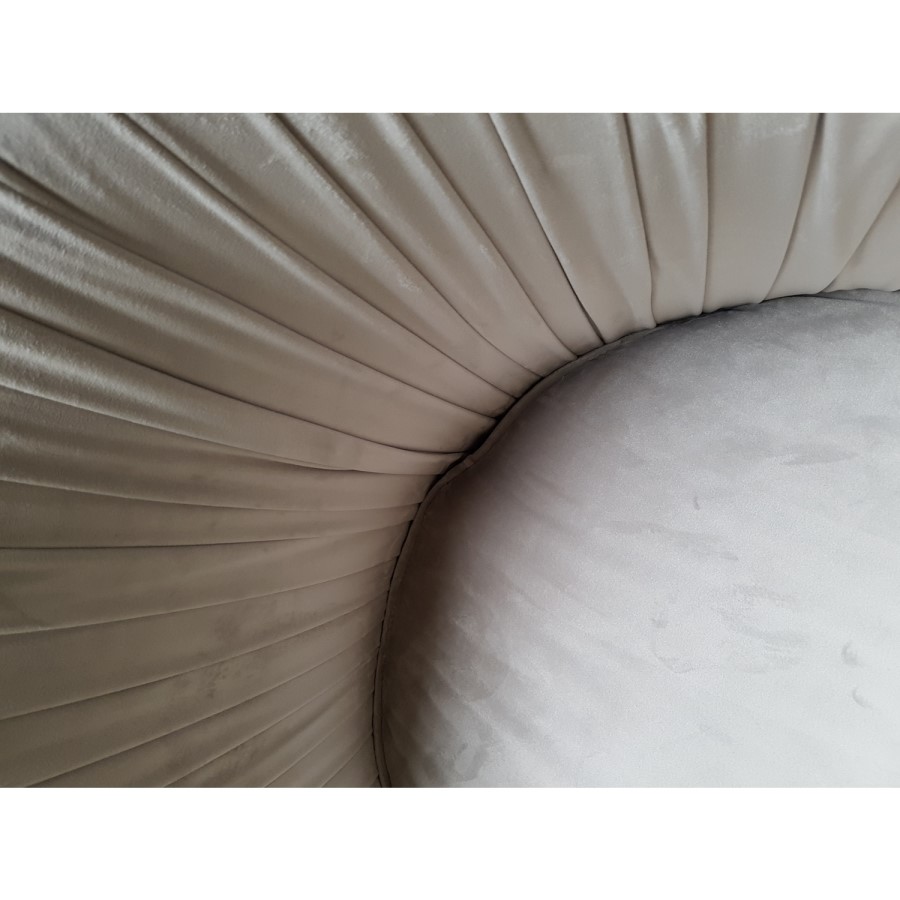 GRADE A2 - Cheska Swivel Armchair in Silver Grey Pleated Velvet