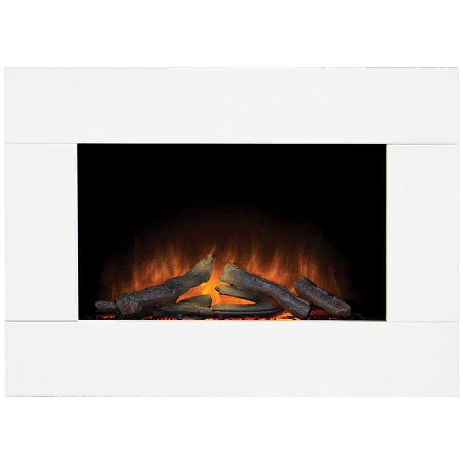 Adam Electric Wall Mounted Fire in Pure White - Carina Range