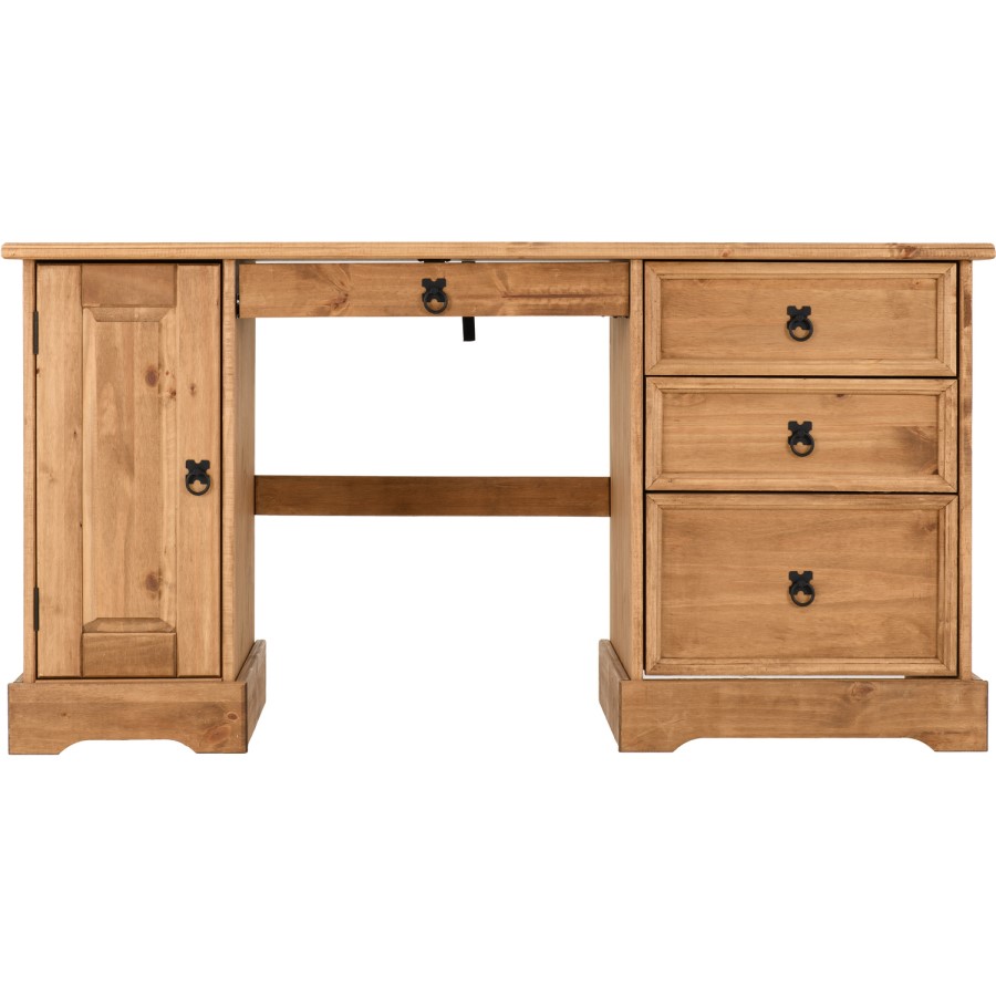 Pine Desk with Storage - Corona - Seconique