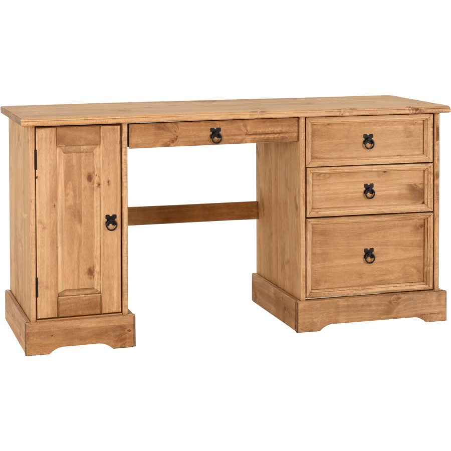 Pine Desk with Storage - Corona - Seconique