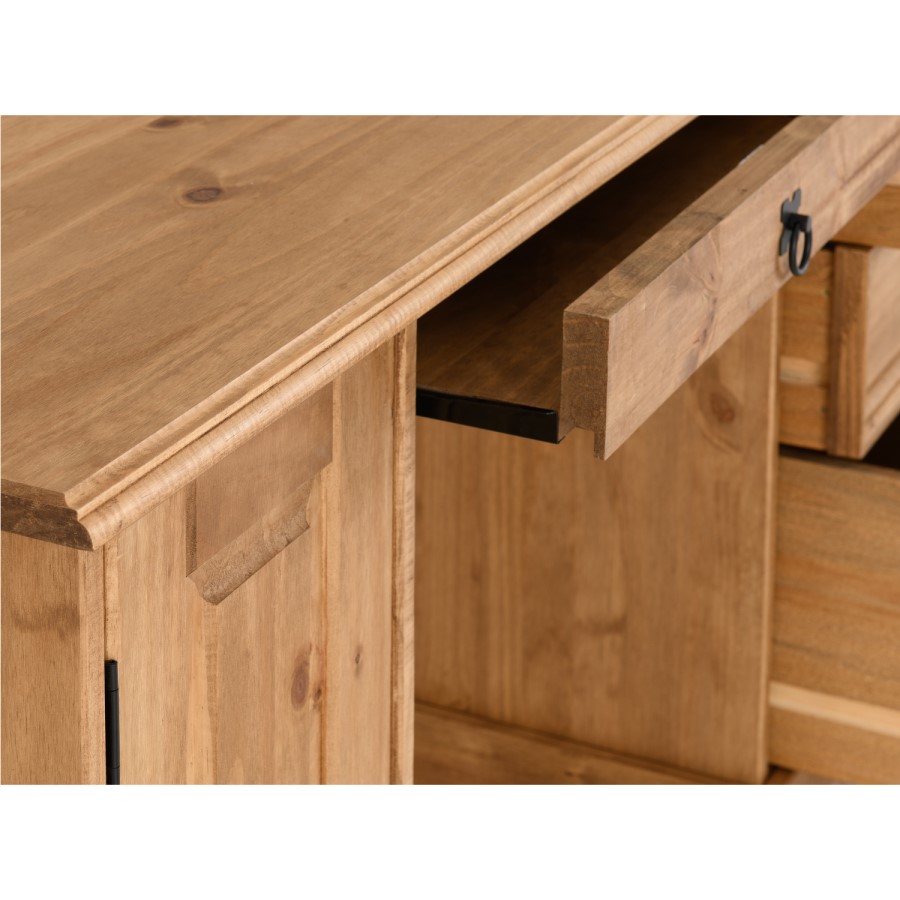 Pine Desk with Storage - Corona - Seconique