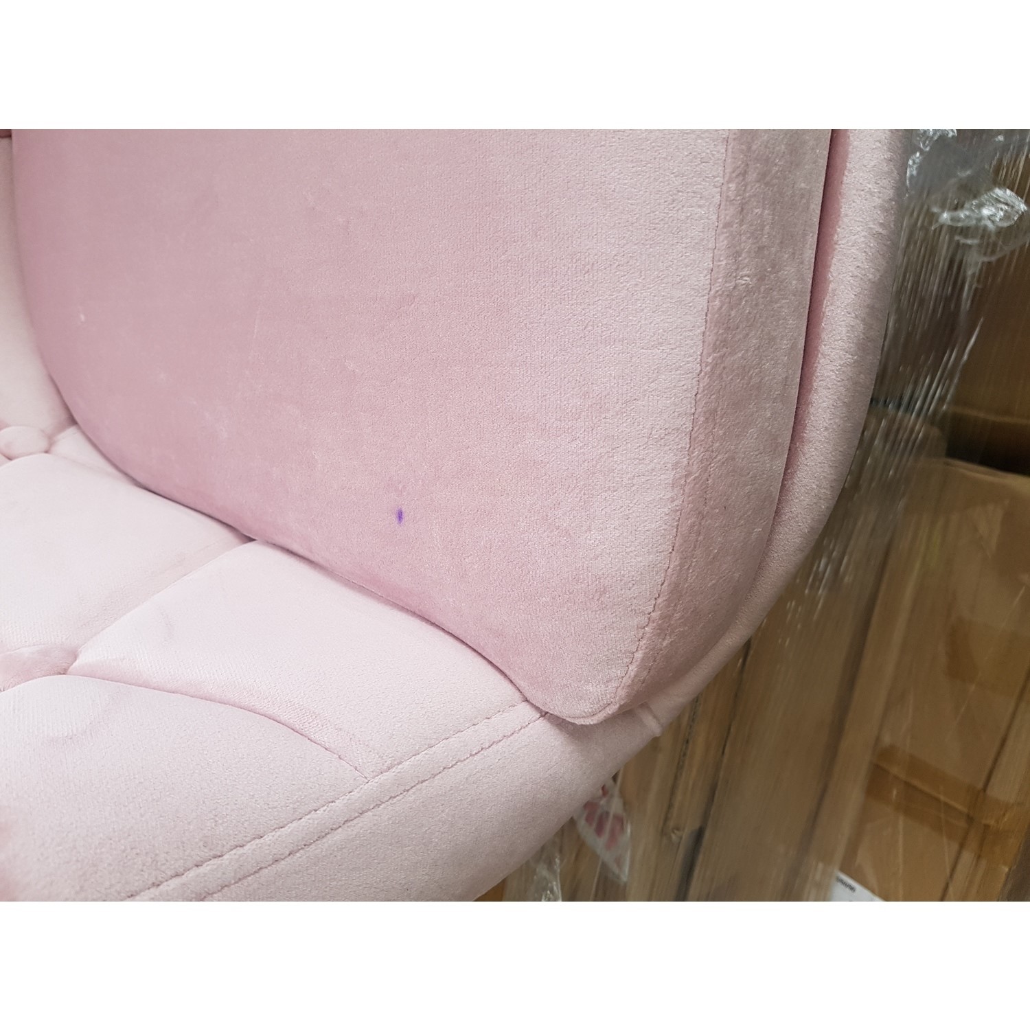 GRADE A2 Pink Velvet Office Swivel Chair with Button Back Marley