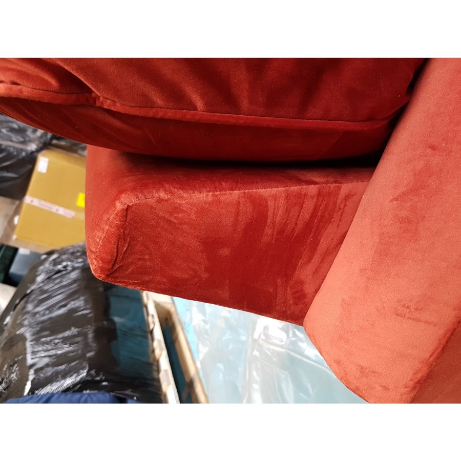 GRADE A2 - Burnt Orange Velvet Armchair - Payton