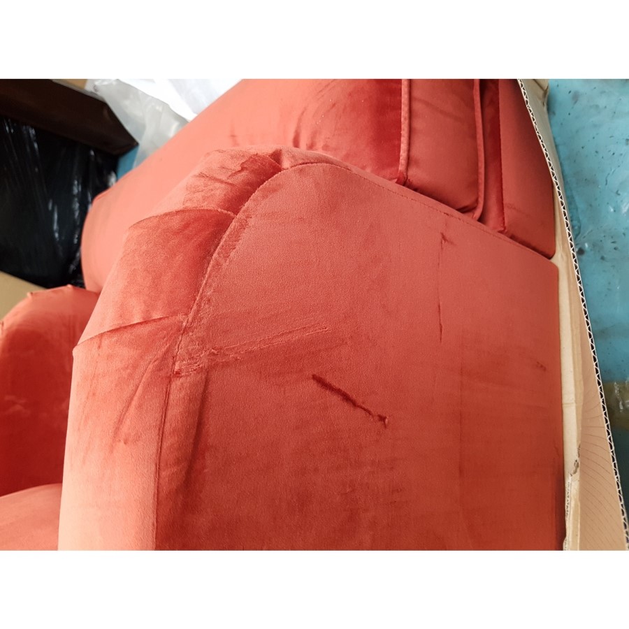 GRADE A2 - Burnt Orange Velvet Armchair - Payton