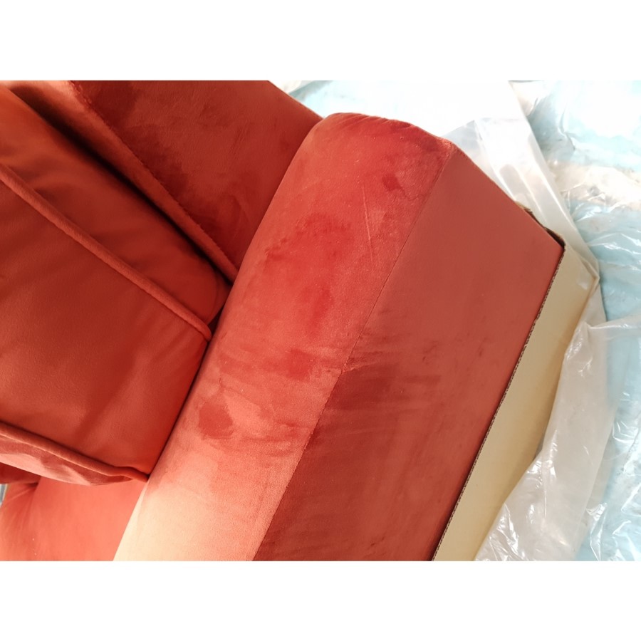 GRADE A2 - Burnt Orange Velvet Armchair - Payton