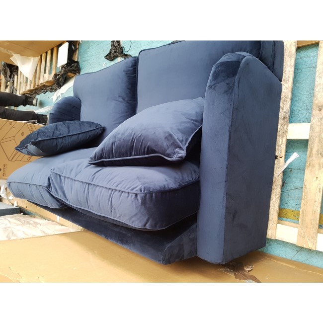 GRADE A2 - Payton Navy Blue Velvet 2 Seater Sofa