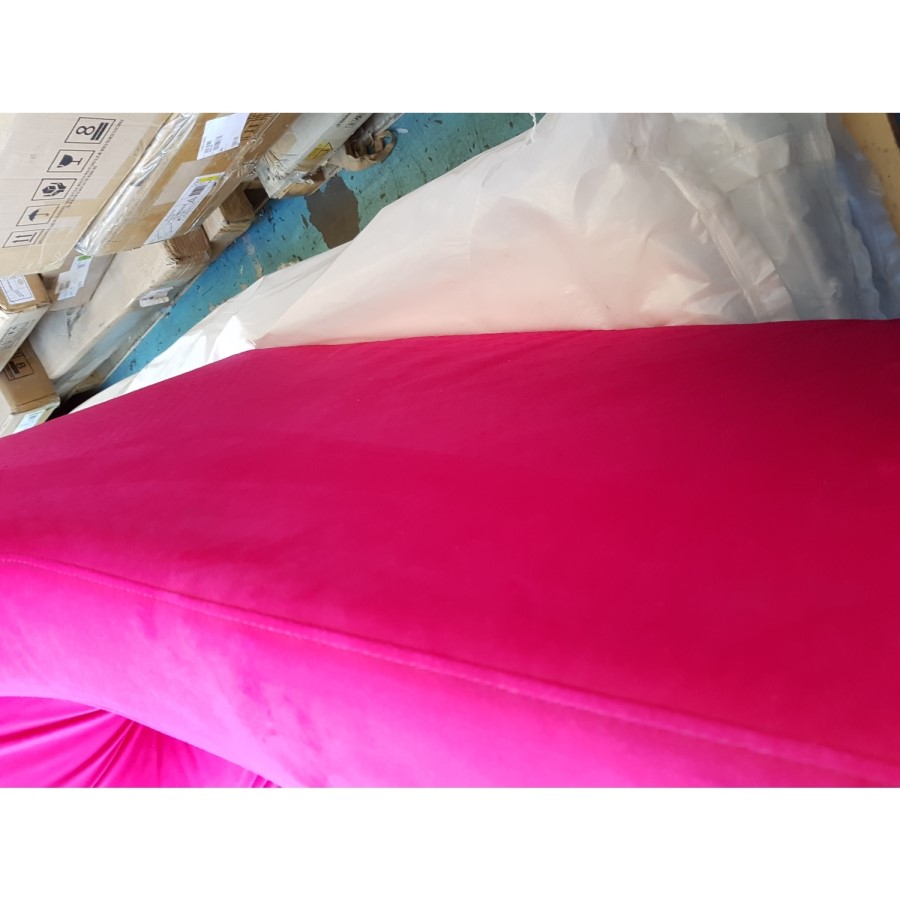 GRADE A2 - Hot Pink Velvet Armchair with Button Detail - Cole