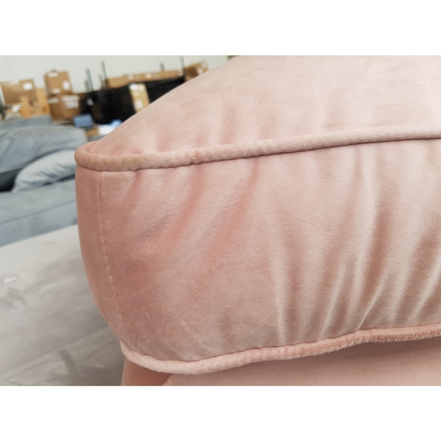 GRADE A2 - Light Pink Velvet Footstool - Payton