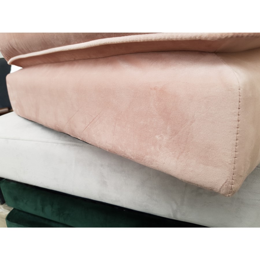 GRADE A2 - Light Pink Velvet Footstool - Payton